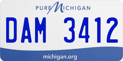 MI license plate DAM3412