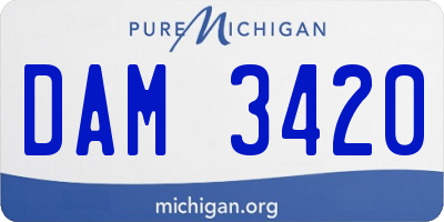 MI license plate DAM3420