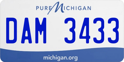 MI license plate DAM3433