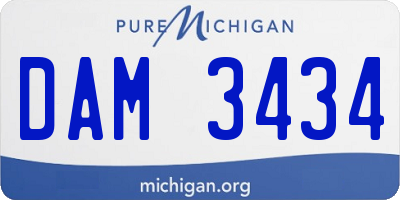 MI license plate DAM3434