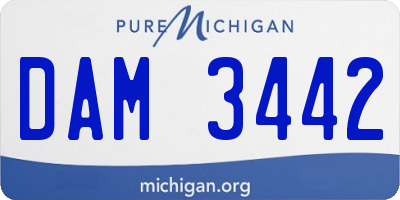 MI license plate DAM3442