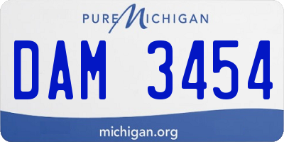 MI license plate DAM3454