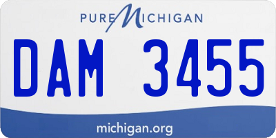 MI license plate DAM3455