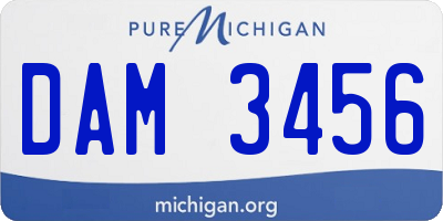 MI license plate DAM3456
