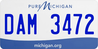 MI license plate DAM3472
