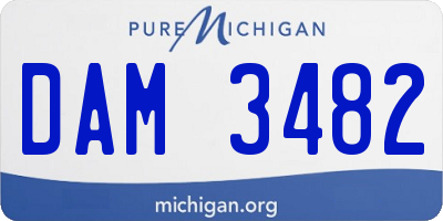 MI license plate DAM3482