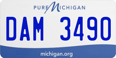 MI license plate DAM3490