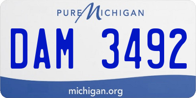 MI license plate DAM3492