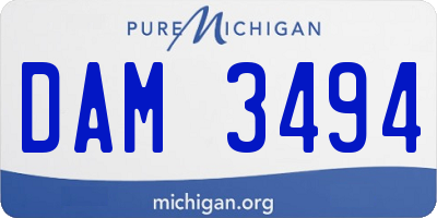 MI license plate DAM3494