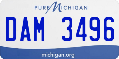 MI license plate DAM3496