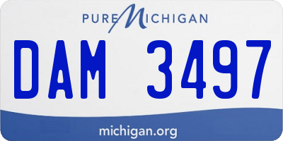 MI license plate DAM3497