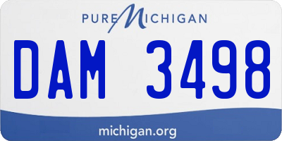 MI license plate DAM3498