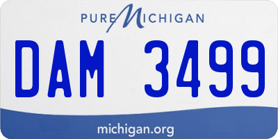 MI license plate DAM3499