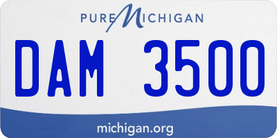 MI license plate DAM3500