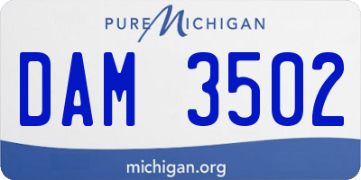 MI license plate DAM3502