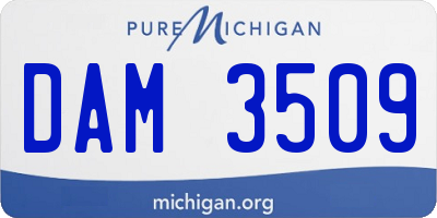 MI license plate DAM3509
