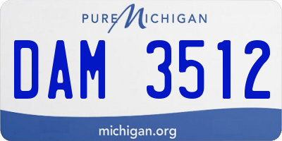 MI license plate DAM3512