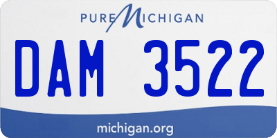 MI license plate DAM3522
