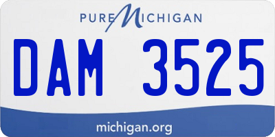 MI license plate DAM3525