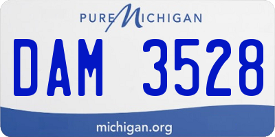 MI license plate DAM3528