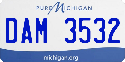 MI license plate DAM3532