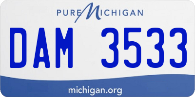 MI license plate DAM3533