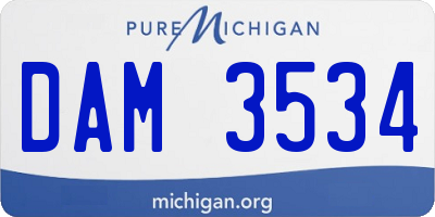 MI license plate DAM3534