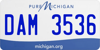 MI license plate DAM3536