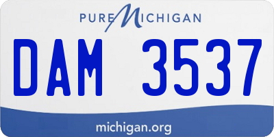 MI license plate DAM3537