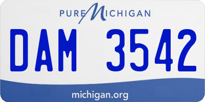 MI license plate DAM3542