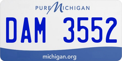 MI license plate DAM3552