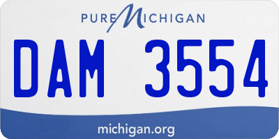 MI license plate DAM3554