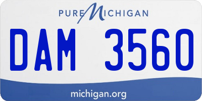 MI license plate DAM3560