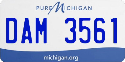MI license plate DAM3561