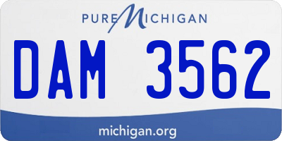 MI license plate DAM3562