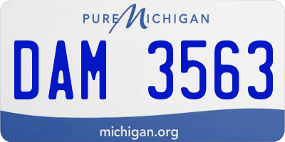 MI license plate DAM3563