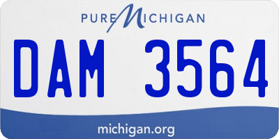MI license plate DAM3564
