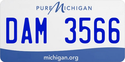MI license plate DAM3566