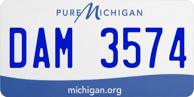 MI license plate DAM3574