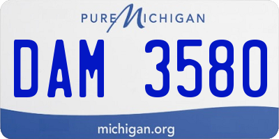 MI license plate DAM3580