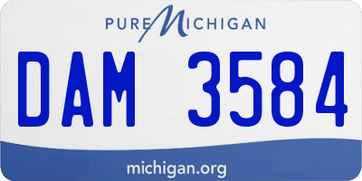 MI license plate DAM3584