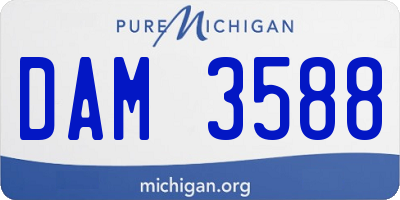 MI license plate DAM3588