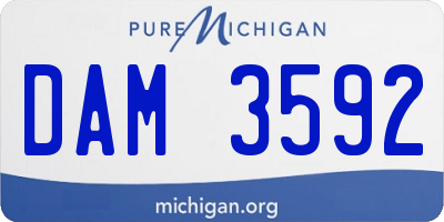 MI license plate DAM3592