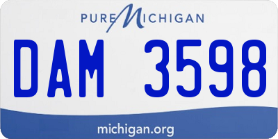 MI license plate DAM3598