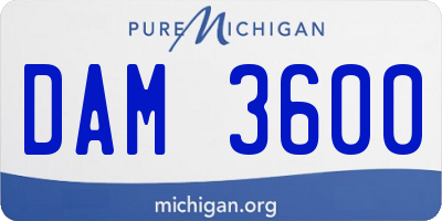 MI license plate DAM3600