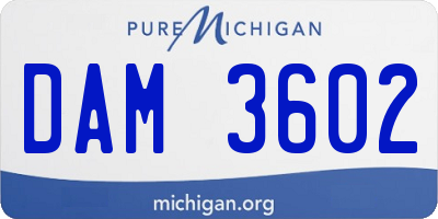 MI license plate DAM3602