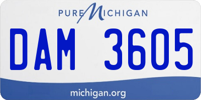 MI license plate DAM3605