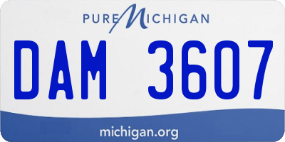MI license plate DAM3607