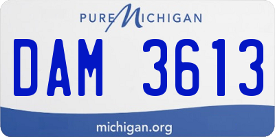 MI license plate DAM3613
