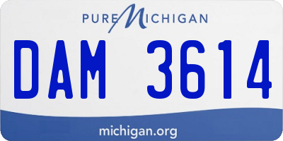 MI license plate DAM3614